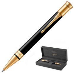 Ручка шариковая Parker Duofold Classic Black GT цвет чернил черный цвет корпуса синий (артикул производителя 1931386)